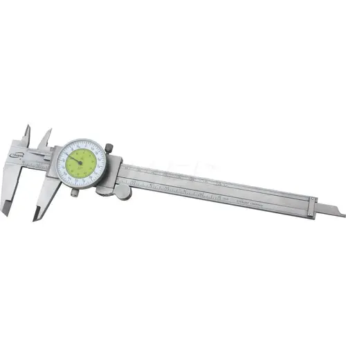 Dial Caliper: 6 inch Range, 0.001 inch Graduation, 0.1 inch per Revolution