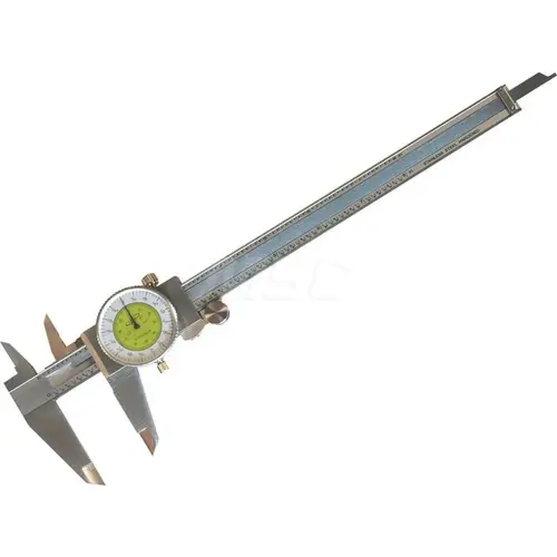 Dial Caliper: 8 inch Range, 0.001 inch Graduation, 0.1 inch per Revolution