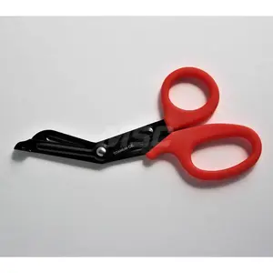 EMI 1099 - RED Scissors, Forceps & Tweezers; Product Type: Scissor ; Overall Length: 7.25 ; Blade Material: Titanium ; Handle Material: Plastic ; Tip Shape: Blunt ; Blade Style: Straight; Curved