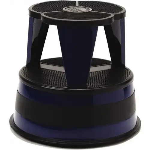 Step Stand Stool: 16" OAW, Steel, Navy