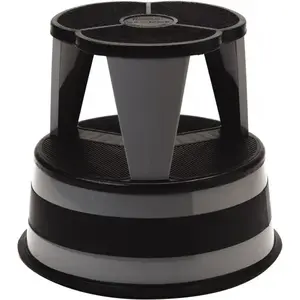 Cramer, Inc 1001-82 Kik-Step Steel Step Stool, 350 Lb Cap, 16" Dia. X 14 1/4h, Slate