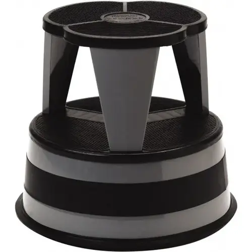 Kik-Step Steel Step Stool, 350 Lb Cap, 16" Dia. X 14 1/4h, Slate
