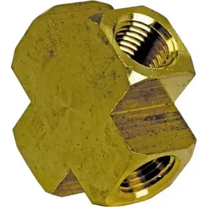 CerroBrass 102X-B Industrial Pipe Female Cross: 1/4" Female Thread, FNPT