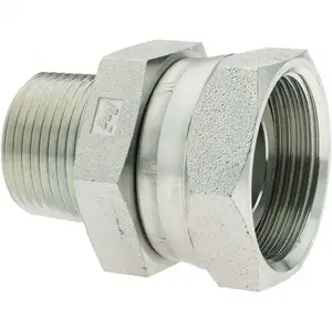 Brennan 10358 Industrial Pipe Straight Swivel Adapter: 1-11-1/2 Female Thread, 1-1/4-11-1/2 Male Thread, NPTF x NPTM