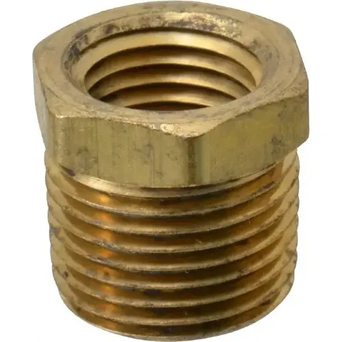 Industrial Pipe Bushing: 1/4" Female Thread, 3/8" Male Thread, MNPTF x FNPTF Industrial Pipe Bushing: 1/4" Female Thread, 3/8" Male Thread, MNPTF x FNPTF