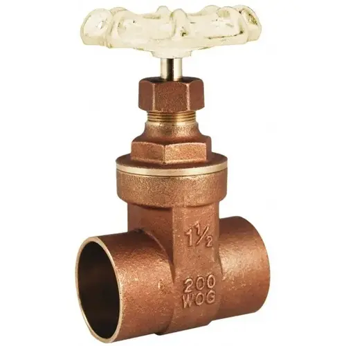 Gate Valve: Gate, 3/4" Pipe, Sweat, Brass