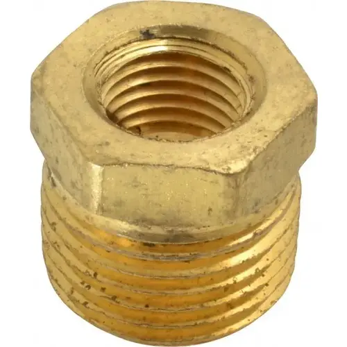 Industrial Pipe Bushing: 1/4" Female Thread, 1/2" Male Thread, MNPTF x FNPTF