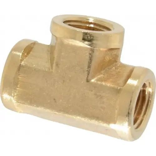 Industrial Pipe Female Tee: 1/4" Female Thread, FNPTF