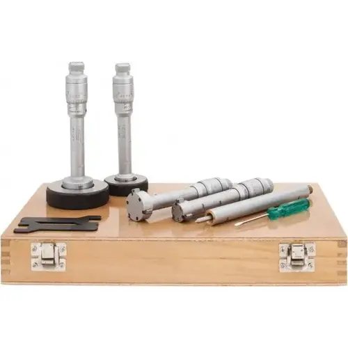 Mechanical Inside Micrometer Set: 0.8000 to 1.6000" Range, 1 Extension Rod