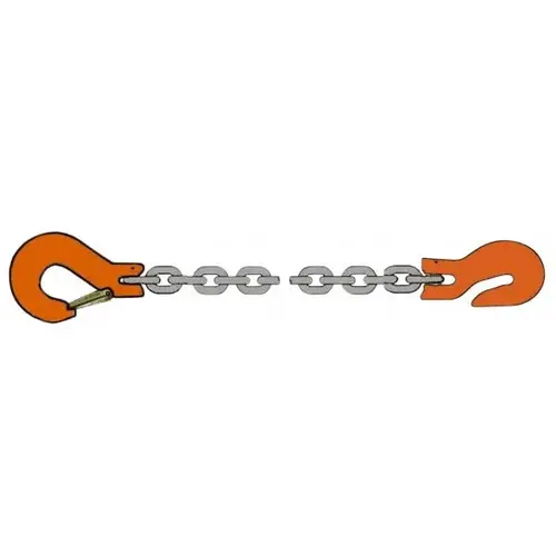 Chain Sling: 10" Wide, 5 ft Long, Steel