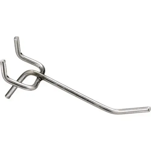 Pegboard Hooks; Hook Type: Single Vertical End Hook ; Material: 304 Stainless Steel ; Finish: Natural ; Overall Height: 1.225in; 31.115mm