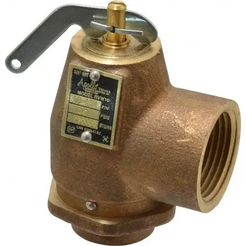 ASME Safety Relief Valve: 3/4" Inlet, 35 Max psi ASME Safety Relief Valve: 3/4" Inlet, 35 Max psi