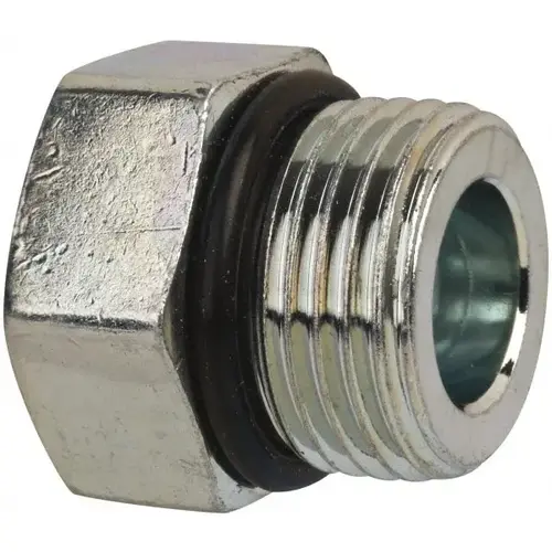 Industrial Pipe Hex Plug: 7/8-14 Male Thread, Male Straight Thread O-Ring