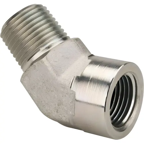 Industrial Pipe 45 degree Street Elbow: 1/2" Female Thread, 1/2" Male Thread, MNPTF x FNPTF Industrial Pipe 45 degree Street Elbow: 1/2" Female Thread, 1/2" Male Thread, MNPTF x FNPTF