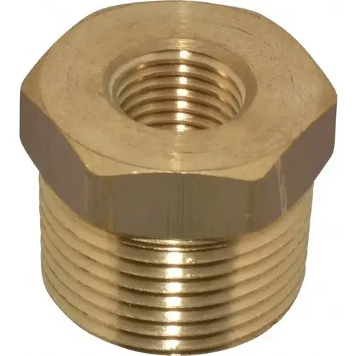 Industrial Pipe Bushing: 1/4" Female Thread, 3/4" Male Thread, MNPTF x FNPTF