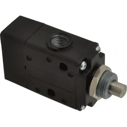 Mechanically Operated Valve: Packed Spool, Plunger Actuator, 1/4" Inlet, 1/4" Outlet, 2 Position Mechanically Operated Valve: Packed Spool, Plunger Actuator, 1/4" Inlet, 1/4" Outlet, 2 Position