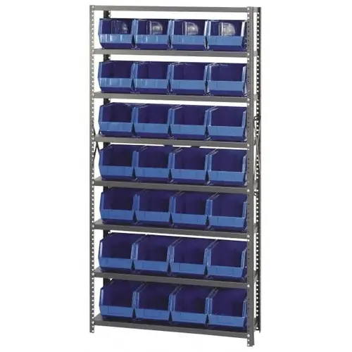 Open Hopper Storage Unit Pick Rack: Open Hopper Storage Unit with Bins, 12" OAD, 75" OAH, 36" OAW Open Hopper Storage Unit Pick Rack: Open Hopper Storage Unit with Bins, 12" OAD, 75" OAH, 36" OAW