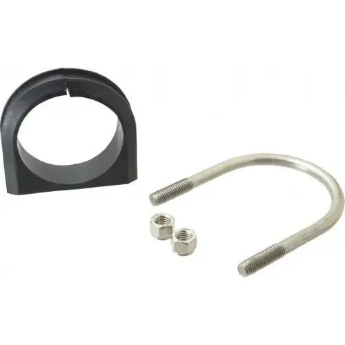 U-Bolt Clamp with Cushion: 3" Pipe, 316 Stainless Steel