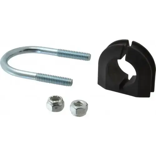 U-Bolt Clamp with Cushion: 1/2" Pipe, Steel, Electro-Galvanized Finish U-Bolt Clamp with Cushion: 1/2" Pipe, Steel, Electro-Galvanized Finish