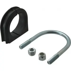 ZSI UB2-1/2PA U-Bolt Clamp with Cushion: 2-1/2" Pipe, Steel, Electro-Galvanized Finish