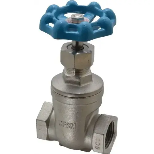 Gate Valve: Non-Rising Stem, 3/4" Pipe, Threaded, Stainless Steel Gate Valve: Non-Rising Stem, 3/4" Pipe, Threaded, Stainless Steel