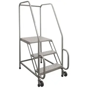 PW Platforms TR3SFH30W21NS 3-Step Ladder: Steel, 60" OAH