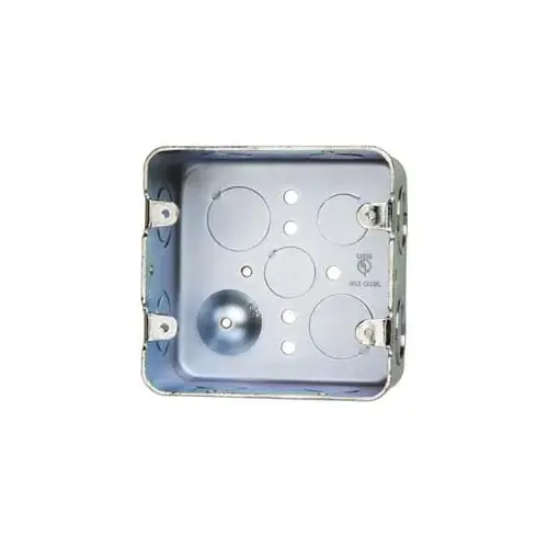 Electrical Wall Box: Steel, Square, 4" OAH, 4" OAW, 2-1/8" OAD, 1 Gang Electrical Wall Box: Steel, Square, 4" OAH, 4" OAW, 2-1/8" OAD, 1 Gang
