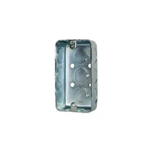 Electrical Wall Box: Steel, Rectangle, 4" OAH, 2-1/8" OAW, 1-1/4" OAD, 1 Gang Electrical Wall Box: Steel, Rectangle, 4" OAH, 2-1/8" OAW, 1-1/4" OAD, 1 Gang