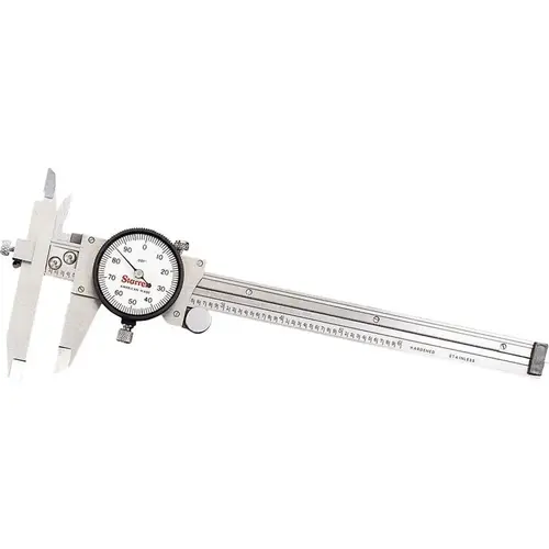 Dial Caliper: 6 inch Range, 0.001 inch Graduation, 0.1 inch per Revolution Satin Chrome Dial Caliper: 6 inch Range, 0.001 inch Graduation, 0.1 inch per Revolution Satin Chrome