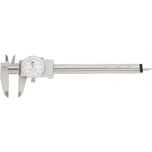 Dial Caliper: 6 inch Range, 0.001 inch Graduation, 0.1 inch per Revolution Satin Chrome Dial Caliper: 6 inch Range, 0.001 inch Graduation, 0.1 inch per Revolution Satin Chrome