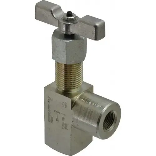 Needle Valve: Angled, 3/8" Pipe, NPT End, Alloy Body Needle Valve: Angled, 3/8" Pipe, NPT End, Alloy Body