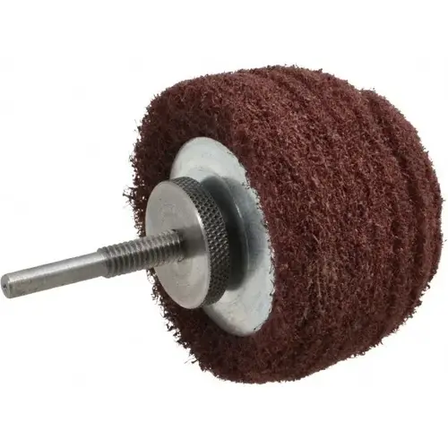 Mounted Polishing Buffing Wheel: 3" Dia, 2" Thick, 1/4" Shank Dia