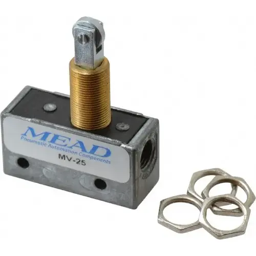 Mechanically Operated Valve: 3-Way Pilot, Roller Plunger Actuator, 1/8" Inlet, 2 Position