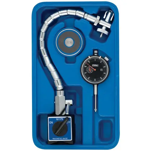 Dial Indicator & Base Kit: 0-100 Dial Reading