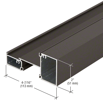 CRL-U.S. Aluminum 1H46322 Bronze Black Anodized Intermediate Horizontal Mullion - 24'-2" Stock Length