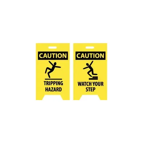 Caution - Tripping Hazard, Caution - Watch Your Step, 12" Wide x 19" High, Plastic Floor Sign Caution - Tripping Hazard, Caution - Watch Your Step, 12" Wide x 19" High, Plastic Floor Sign