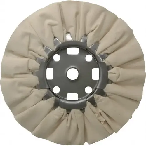 Unmounted Ventilated Bias Buffing Wheel: 8" Dia, 1/2" Thick, 5/8" Arbor Hole Dia