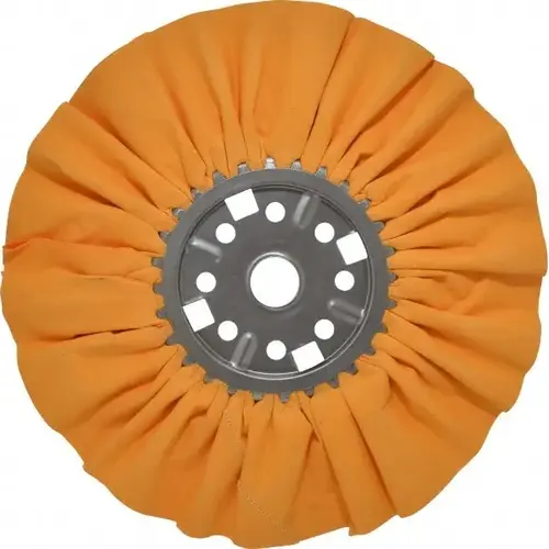 Unmounted Ventilated Bias Buffing Wheel: 14" Dia, 1/2" Thick, 1-1/4" Arbor Hole Dia Unmounted Ventilated Bias Buffing Wheel: 14" Dia, 1/2" Thick, 1-1/4" Arbor Hole Dia