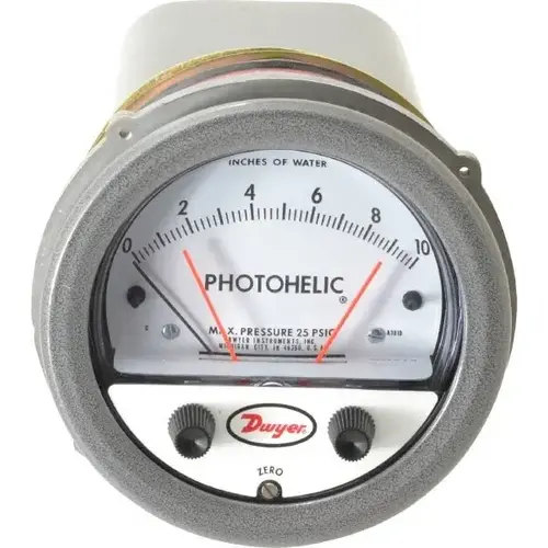 25 Max psi, 2% Accuracy, NPT Thread Photohelic Pressure Switch 25 Max psi, 2% Accuracy, NPT Thread Photohelic Pressure Switch