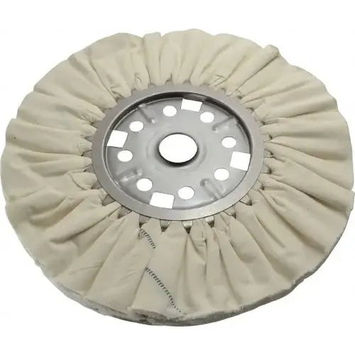 Unmounted Ventilated Bias Buffing Wheel: 12" Dia, 1/2" Thick, 1-1/4" Arbor Hole Dia Unmounted Ventilated Bias Buffing Wheel: 12" Dia, 1/2" Thick, 1-1/4" Arbor Hole Dia