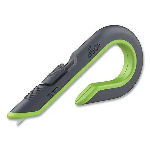 Manual Box Cutter, 7 in L, Automatic Retracting, Ceramic, Plastic Handle, Black/Green Manual Box Cutter, 7 in L, Automatic Retracting, Ceramic, Plastic Handle, Black/Green