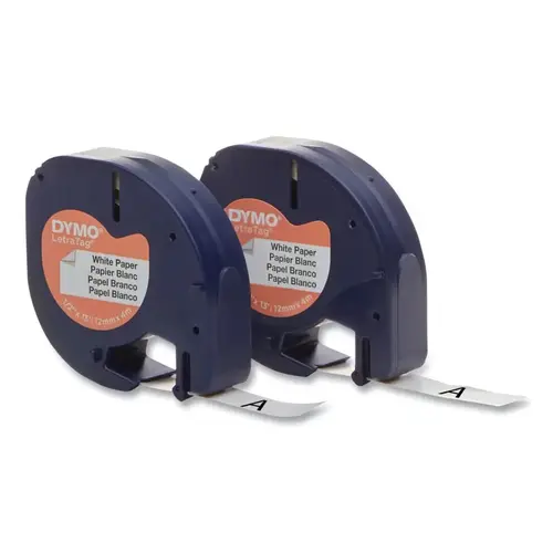 LetraTag Paper Label, 1/2 in W x 13 ft, Black on White LetraTag Paper Label, 1/2 in W x 13 ft, Black on White