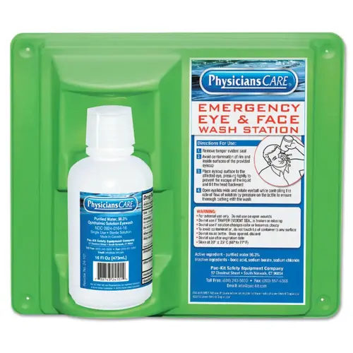 Eye and Skin Flush Emergency Station/Replacement Bottles, 16 oz