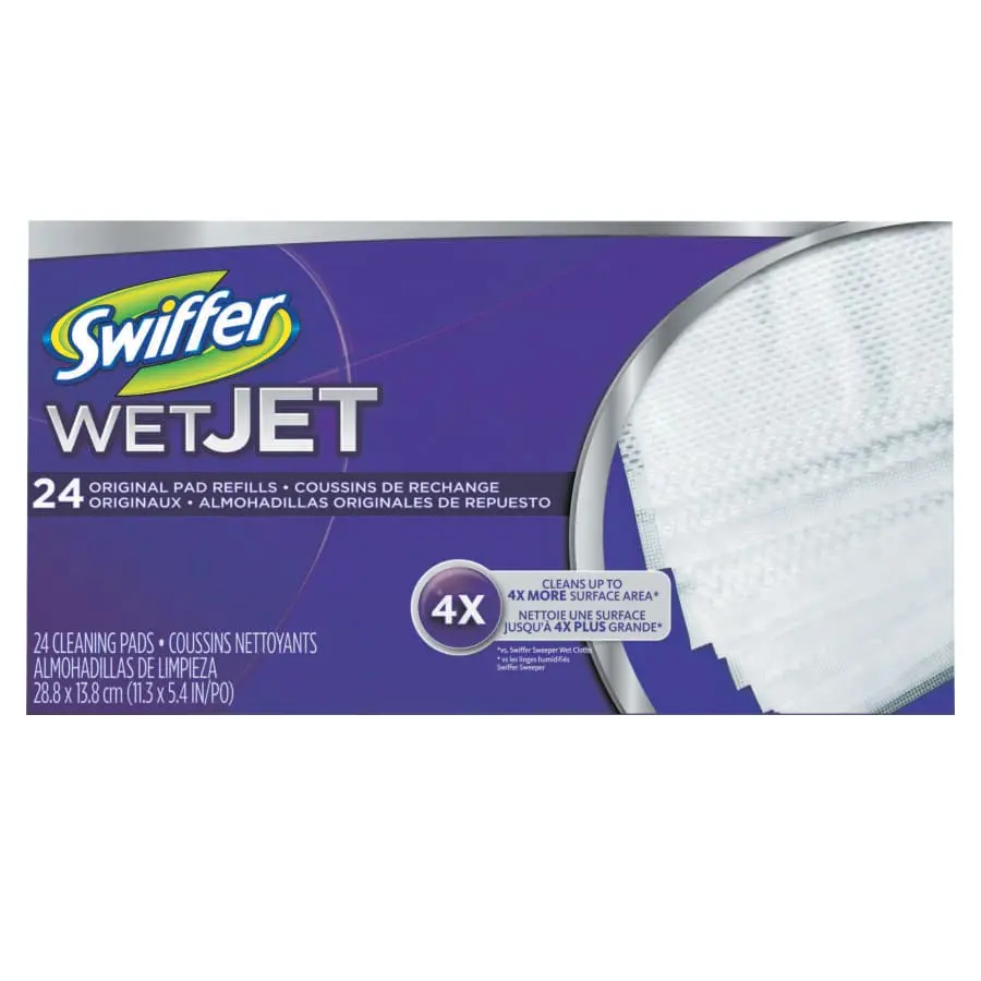 SWIFFER WetJet System Refill Cloth 11.3 in x 5.4 in White 24/Box 08443
