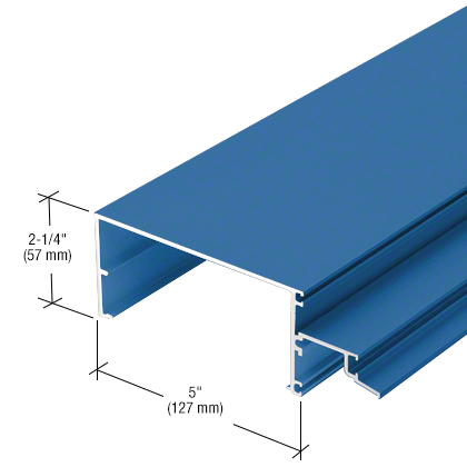CRL-U.S. Aluminum TW54571 5" Open Back Horizontal Mullion, Custom Paint - 24'-2" Stock Length