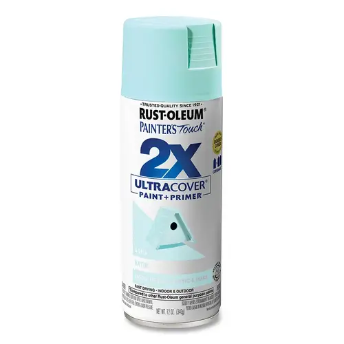 Painter's Touch 2X Ultra Cover Satin Spray Paint, 12 oz, Aqua Painter's Touch 2X Ultra Cover Satin Spray Paint, 12 oz, Aqua