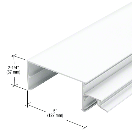 CRL-U.S. Aluminum TW54552 5" Open Back Horizontal Mullion, White KYNAR Paint - 24'-2" Stock Length