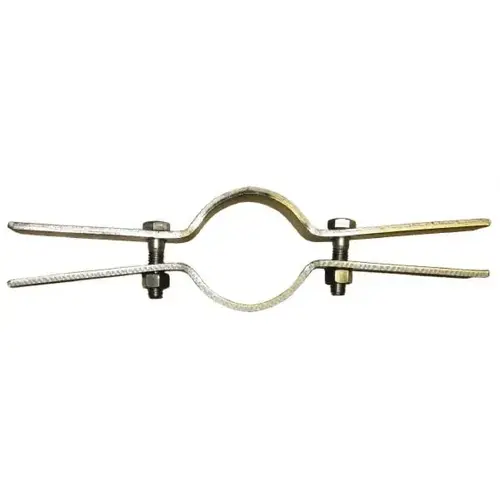Riser Clamp: 8" Pipe, Stainless Steel, Blue & Silver Riser Clamp: 8" Pipe, Stainless Steel, Blue & Silver