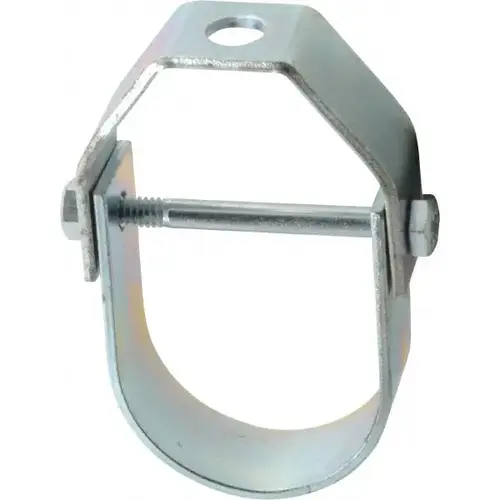 Adjustable Clevis Hanger: 1-1/2" Pipe, 3/8" Rod, Carbon Steel, Electro-Galvanized Finish Adjustable Clevis Hanger: 1-1/2" Pipe, 3/8" Rod, Carbon Steel, Electro-Galvanized Finish