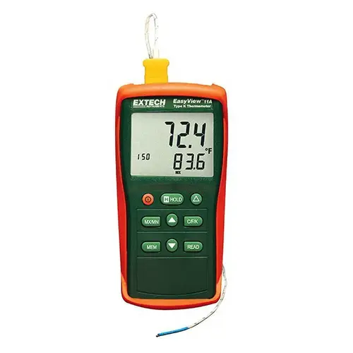 Digital Easy View Single Input Thermometer: 1,999 degree F, K Thermocouple Sensor